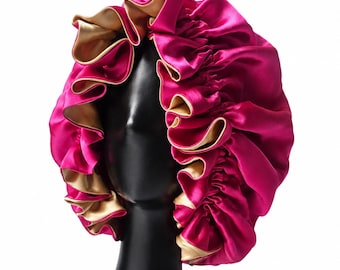 XL Reversible Satin Bonnet for Locs, Braids, Natural Hair, twists