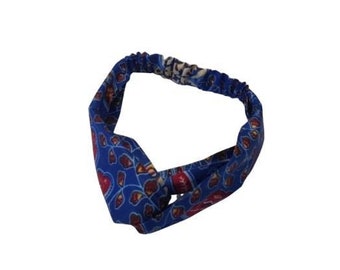 African Print Wide Boho Turban Headband| Criss Cross Top Knot Headgear