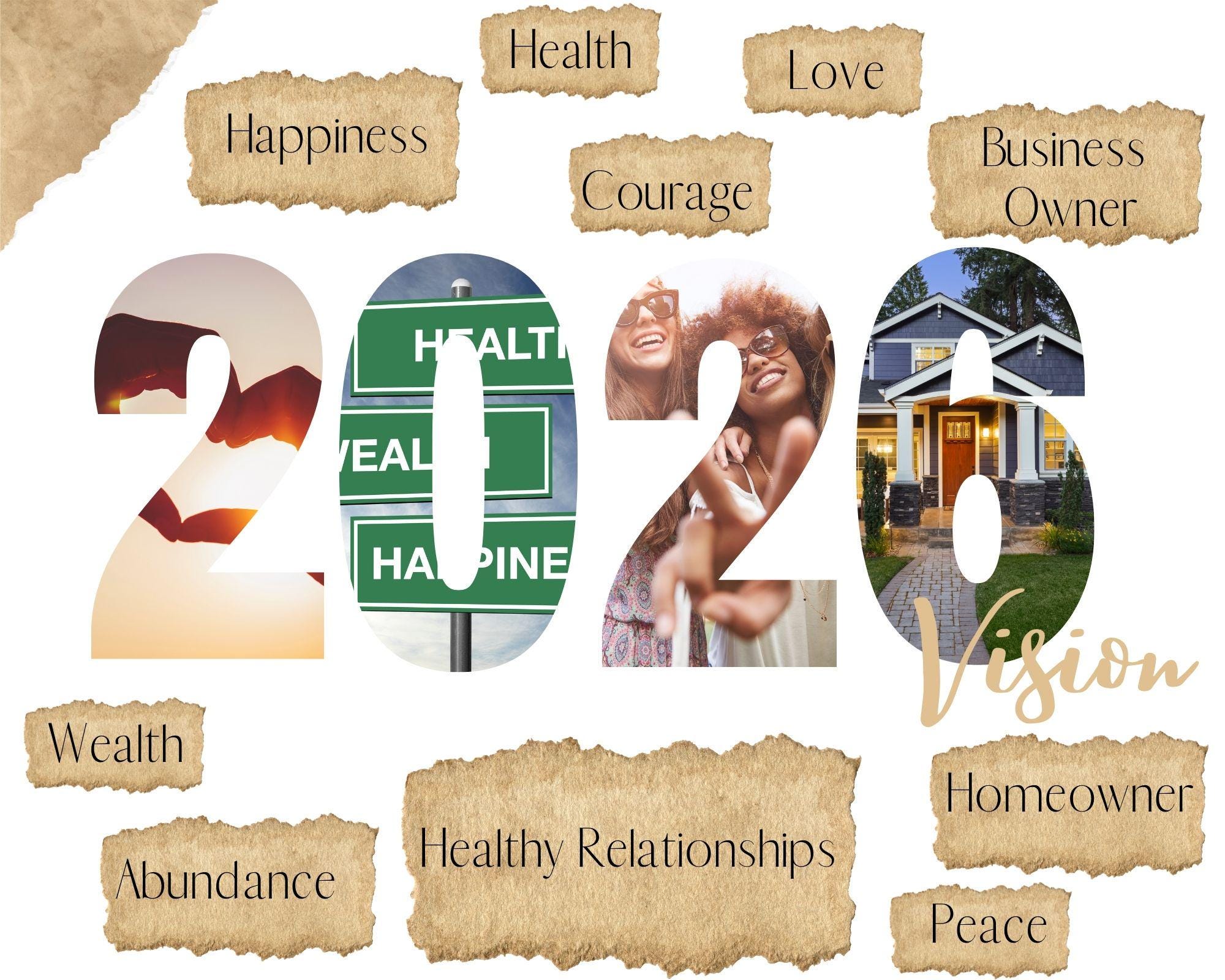 2026 Vision Board Template | Canva Editable, Printable & Digital - Etsy