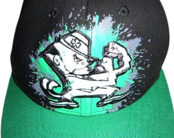 Vintage 90s Notre Dame Top of the World Graffiti Snapback Hat