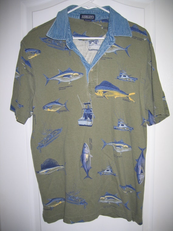 lands end mens denim shirt