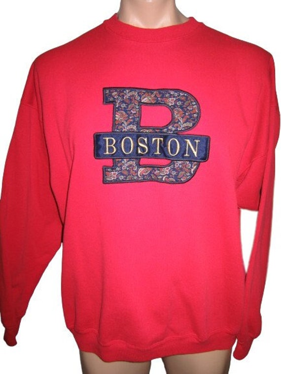 Vintage Boston Hanes Heavyweight Red Sweatshirt Me