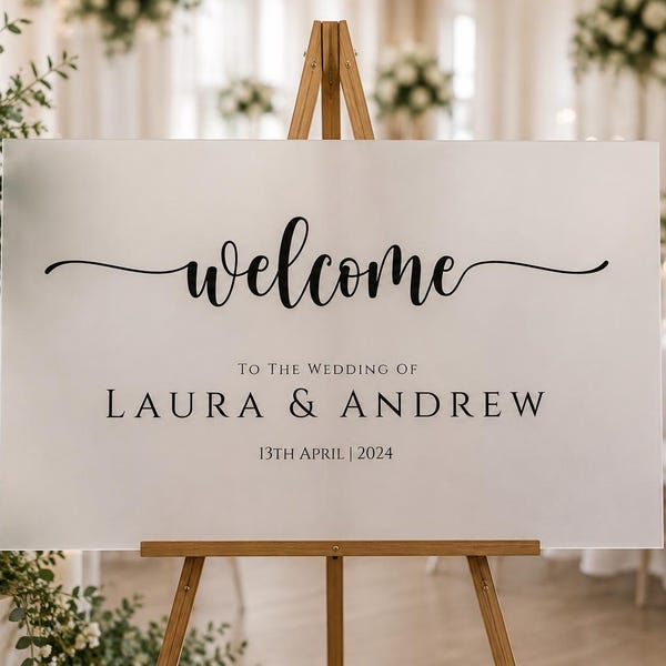 Frosted Acrylic Wedding Welcome Sign