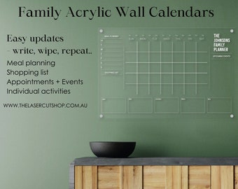 Personalised Family Planner | Acrylic Wall Calendar | JOHNSON