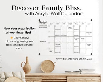 Personalised Family Planner | Acrylic Wall Calendar | READ