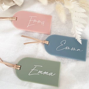 Personalised Luggage Tags | Custom Name Place Cards | Mementos | Wedding Bonbonniere | Guest Gift Favours |  Botanicals Range Acrylic