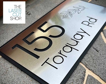 House Numbers | Premium House Signs | Housewarming Gift | Steel Modern Address Sign | Letterbox Signage | New Home Gift | Steel Look GROVE