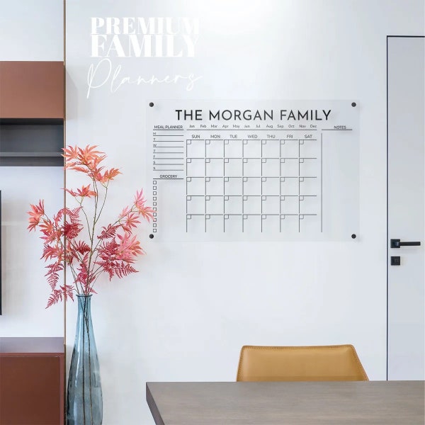 Personalised Family Planner | Acrylic Wall Calendar | MORGAN