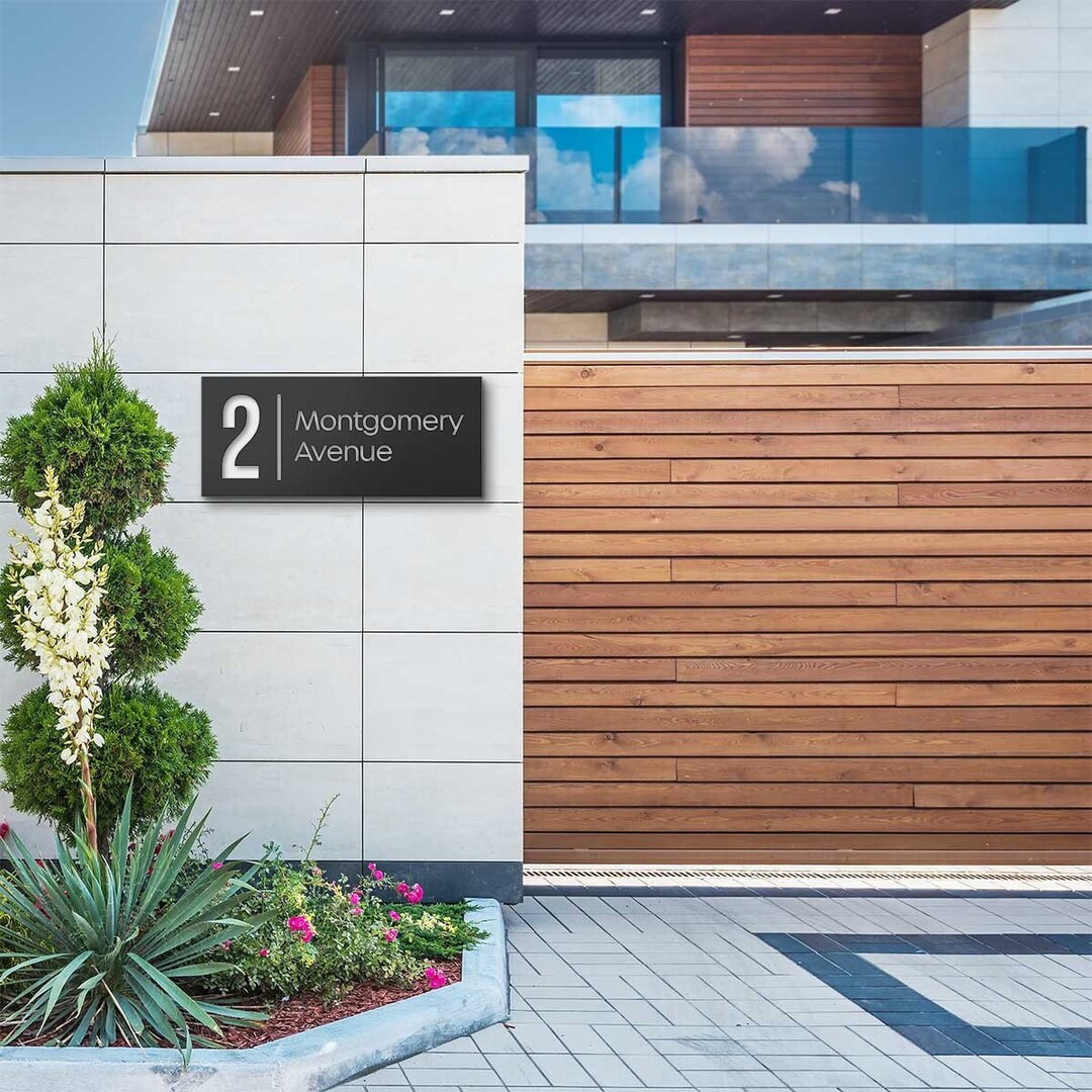 Modern House Sign | Custom Home Number Address Plaque | Letterbox ...