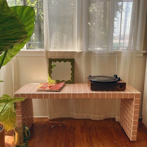 Custom 2'' Tiled Coffee/ Side/ Record Table