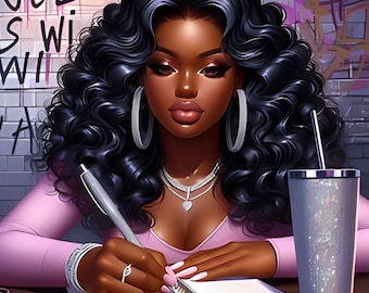 13 Lady Digital Art Collection | Black Women Clipart, PNG Illustrations for Planners & Wall Art