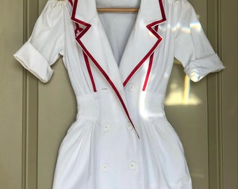 Authentique Costume d'infirmière Elena Gilbert, robe de Cosplay The Vampire Diaries, Katherine Pierce Nina Dobrev