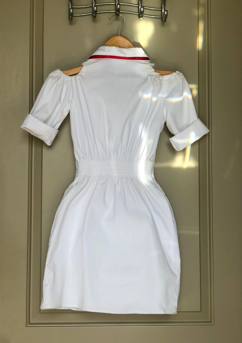 Authentic Elena Gilbert Nurse Costume the Vampire Diaries Cosplay Dress