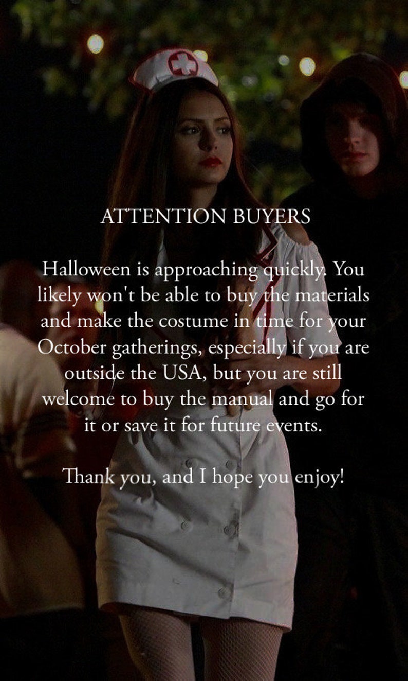 Authentic Elena Gilbert Nurse Costume the Vampire Diaries Cosplay Dress