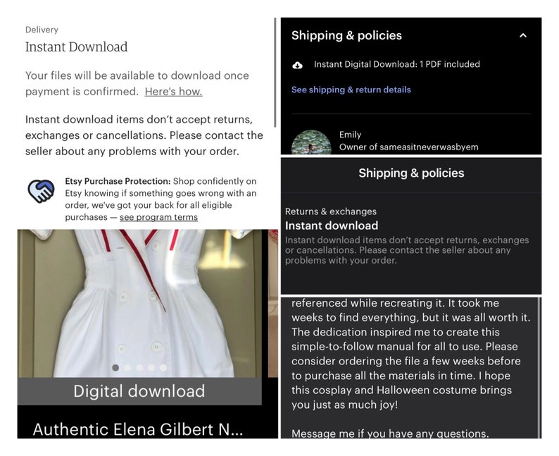 Authentic Elena Gilbert Nurse Costume the Vampire Diaries Cosplay Dress