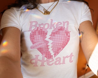 I can do it with a broken heart baby tee- The Tortured Poets Department Inspired Tee, TTPD, aesthetic outfit, Y2K, tshirt, swiftie shirt