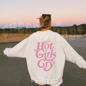 Hot girls Cry hoodie- have a good day, Siesta Beach, Aesthetic, trendy sweatshirt, brown hoodie, oversized, VSCO, tumblr, summer girl, pink