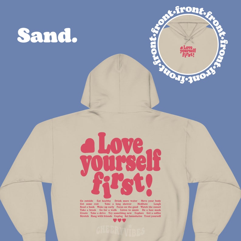 Love yourself first hoodie Clearance