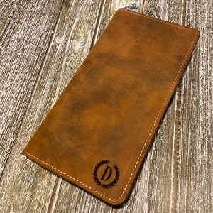 Cartera larga de cuero personalizada para hombre, ideal para graduación, aniversario o para el Día del Padre.