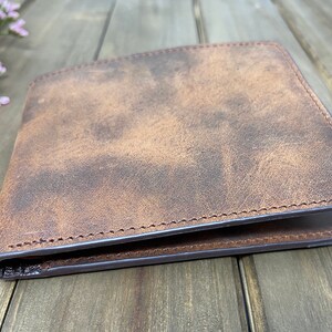 Gepersonaliseerde lederen herenportemonnee, kerstcadeau voor heren, afstuderen, topnerf zwart lederen portemonnee cadeau voor hem, Vaderdagcadeau