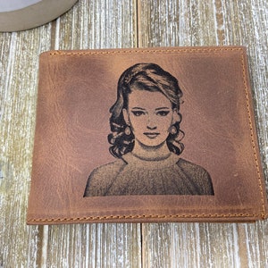 Cartera de cuero para hombre, cartera de cuero personalizada, regalo de Navidad para hombre, regalo de graduación, regalo para él, regalo del Día del Padre