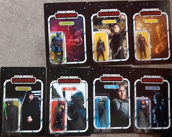 Set of 7 Retro Style 5POA Star Wars Mandalorian Action Figures Bo-Katan Migs Mayfield Luke Jedi Boba Fett Armorer Fennec Shand Paz Vizsla