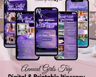 Annual Girls Trip Invitation Itinerary for Mobile, Digital Invitation, Girls Trip Vacation Planning, Itinerary, Family Reunion Invitation