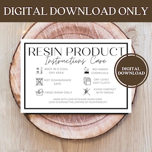 Tarjeta de cuidado de resina, guía de resina, tarjeta de resina simple, plantilla de tarjeta de resina minimalista, tarjeta de cuidado de productos de resina