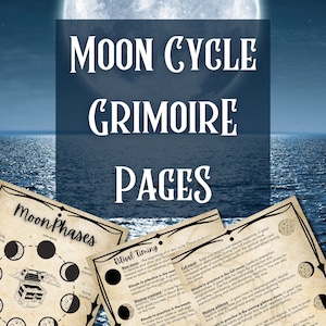 Moon Cycle Printable Grimoire Pages 2022 | Parchment Design 8.5 x 11