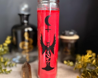 Vela ritual Lilith roja: empoderamiento, energía femenina oscura, decoración de altar de brujería, vela de hechizos ocultos