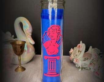 Blue Aphrodite Candle: Deity Altar Candle