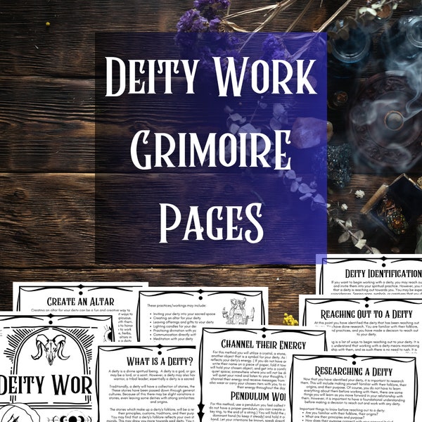 DEITY Work Grimoire Pages | Deity Work Grimoire Pages Black and White