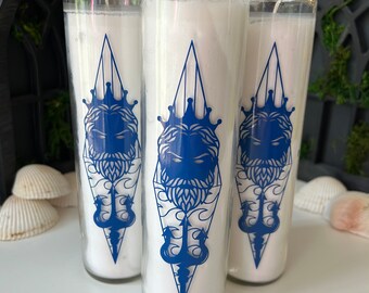 Poseidon Deity Candle: Altar Decor, God of the Sea