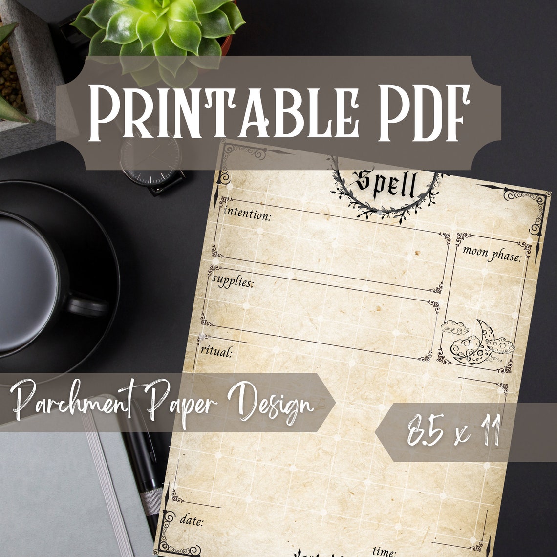 Printable Spell Page for Witchcraft PDF 11 X 8.5 - Etsy