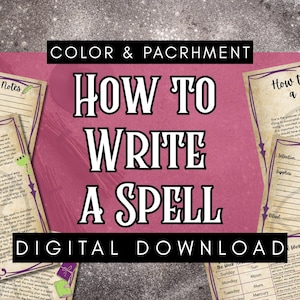 Cómo escribir un hechizo en color y diseño de pergamino Páginas de grimorio
