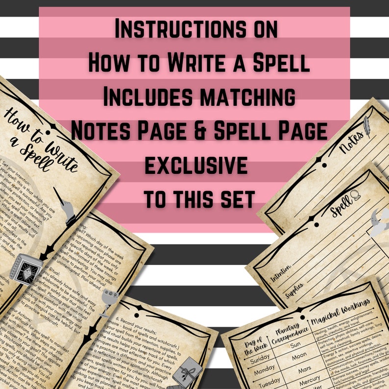 How To Write A Spell Parchment Pages For Grimoire Etsy How to write a spell parchment pages for grimoire etsy