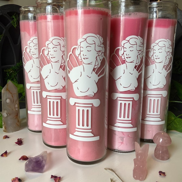 Aphrodite Candle | Deity Candle | Pink Aphrodite Candle