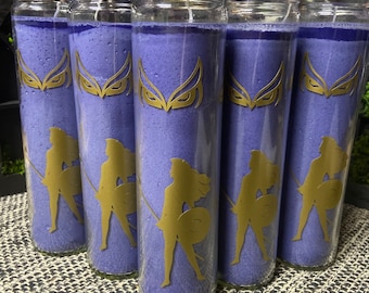 Purple Athena Candle: Deity Altar Candle