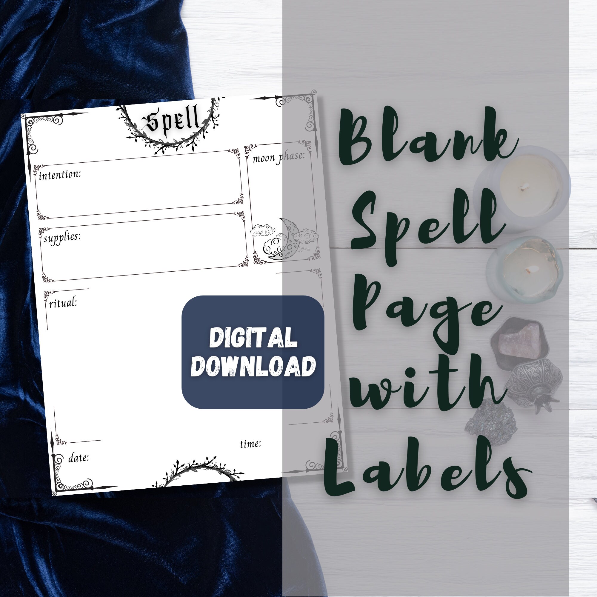 Blank Spell Page Printable PDF Page LABELED Lined Blank | Etsy