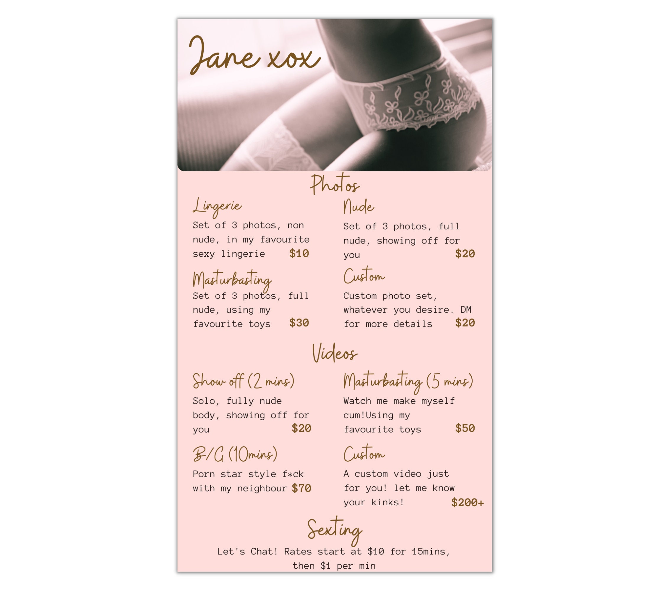 Onlyfans Tip Menu Editable Onlyfans Tip Menu Canva Editable Etsy