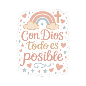 Con Dios Todo Es Posible Sticker: Christian Faith Decal - Etsy