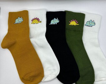 Dinosaur embroidered socks