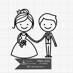 Cartoon Bride and Groom SVG