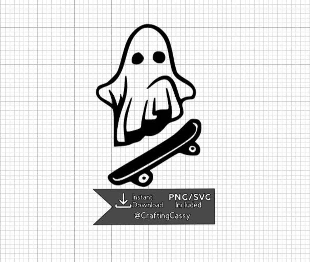 Skateboarding Ghost SVG - Etsy