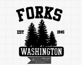Forks Washington SVG, PNG (digitale download)