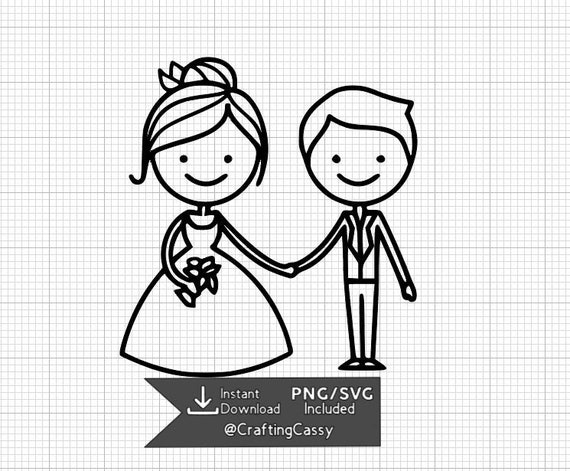 Dibujos animados Novia y novio SVG - Etsy México Dibujos animados Novia y novio SVG - Etsy México