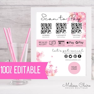 Sign Pay Here Editable Sign Template Business Payment Sign Template Custom Business Template Custom Pay Here Sign