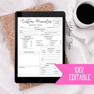 Editable Custom Sublimation Puzzle Order Form Template, Order Ready Printable, Editable Sublimation Puzzle Work Order, Instant Download