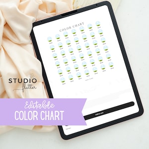 Editable Color Chart Template, Canva Template, Custom Color Chart, Shirt Colors, Thread Colors, Mockup