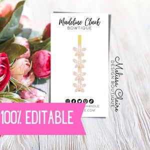 Card Display Editable Hair Clip Card Template Hair Clip Packaging Display Card Editable Hair Clip Card Jewelry Display Card